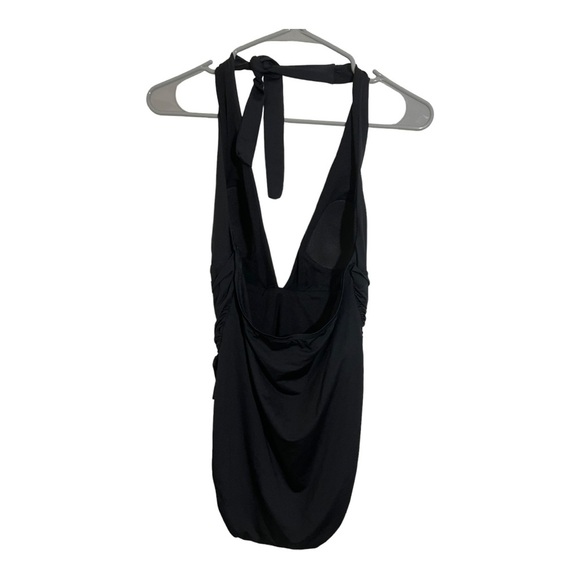 Tommy Bahama womens one piece swimsuit plunge V-neck belt buckle size 8  black - Picture 8 of 15